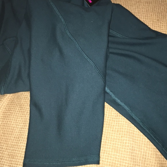 New Teal Hi Rise Leggings w Pockets ankle Length - Picture 2 of 2